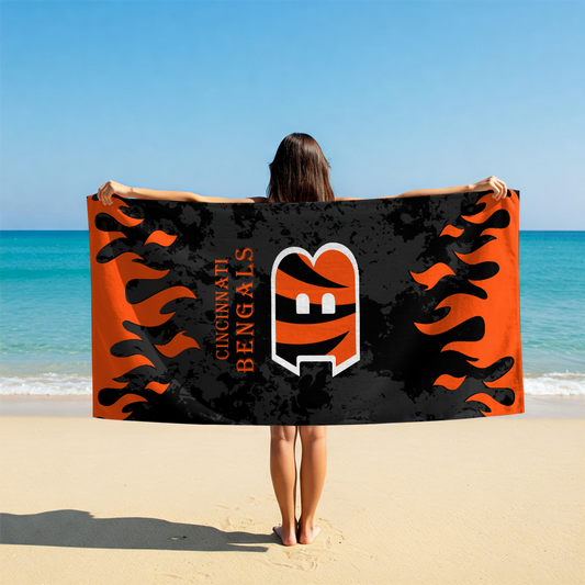 LIMITED EDITION - NEW CUSTOMIZED NFL16 CCB CINCINNATI BENGALS BEACH TOWEL FOR FAN