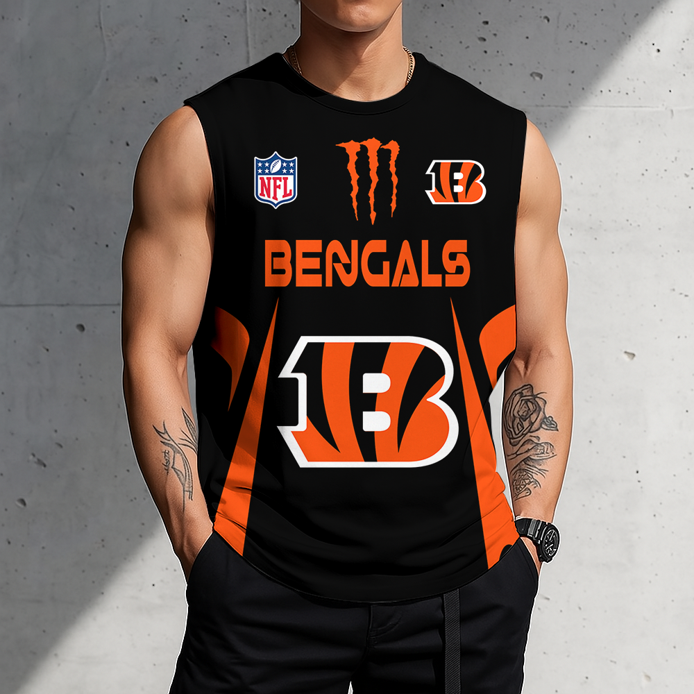 LIMITED EDITION - NEW CUSTOMIZED NFL16 CCB CINCINNATI BENGALS MEN'S GYM SHIRT