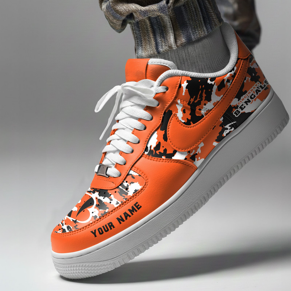 LIMITED EDITION - NEW CUSTOMIZED NFL16 CCB CINCINNATI BENGALS AF1 SNEAKERS