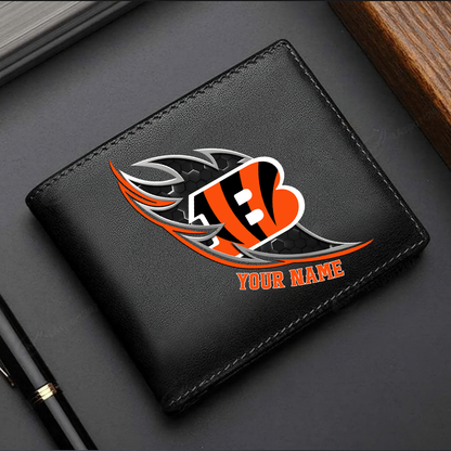 LIMITED EDITION - NEW CUSTOMIZED NFL16 CCB CINCINNATI BENGALS LEATHER WALLET