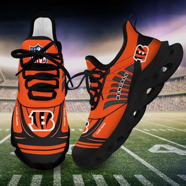 LIMITED EDITION - NEW CUSTOMIZED NFL16 CCB CINCINNATI BENGALS UNISEX MAX SOUL SHOES