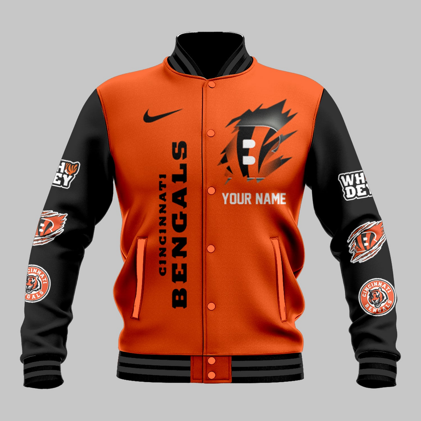 LIMITED EDITION - NEW CUSTOMIZED NFL16 CCB CINCINNATI BENGALS BASEBALL JACKET