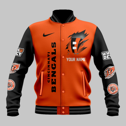 LIMITED EDITION - NEW CUSTOMIZED NFL16 CCB CINCINNATI BENGALS BASEBALL JACKET