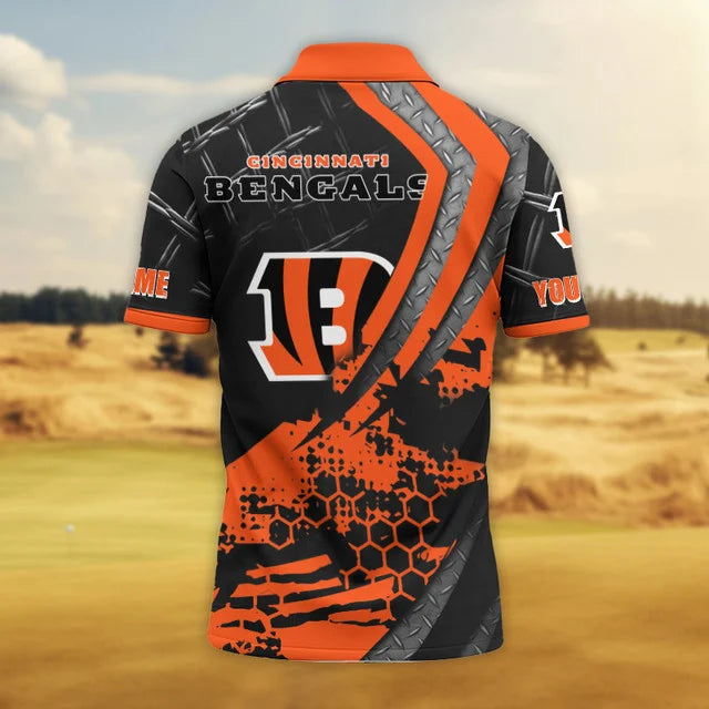 LIMITED EDITION - NEW CUSTOMIZED NFL16 CCB CINCINNATI BENGALS POLO SHIRT