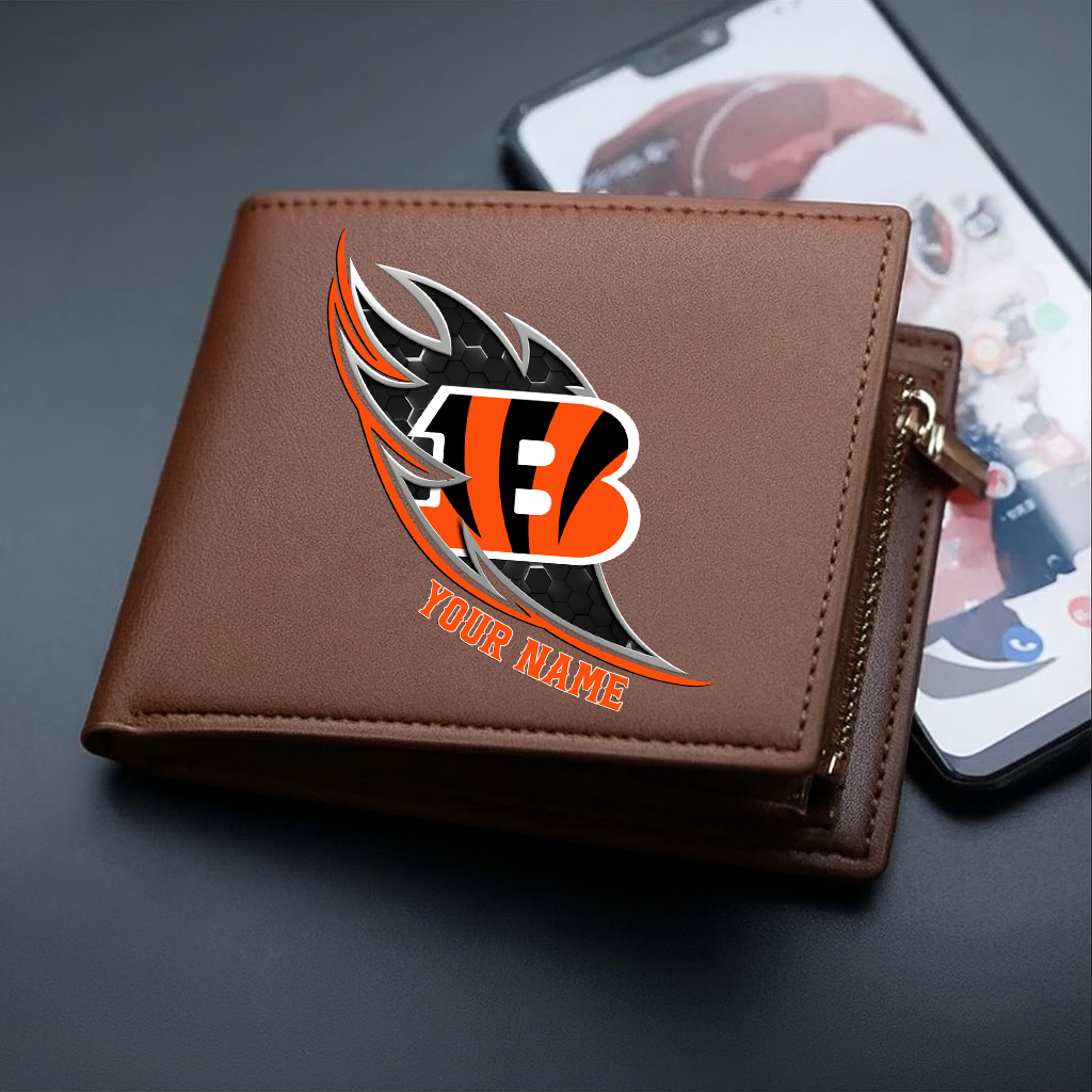 LIMITED EDITION - NEW CUSTOMIZED NFL16 CCB CINCINNATI BENGALS LEATHER WALLET