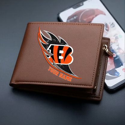LIMITED EDITION - NEW CUSTOMIZED NFL16 CCB CINCINNATI BENGALS LEATHER WALLET