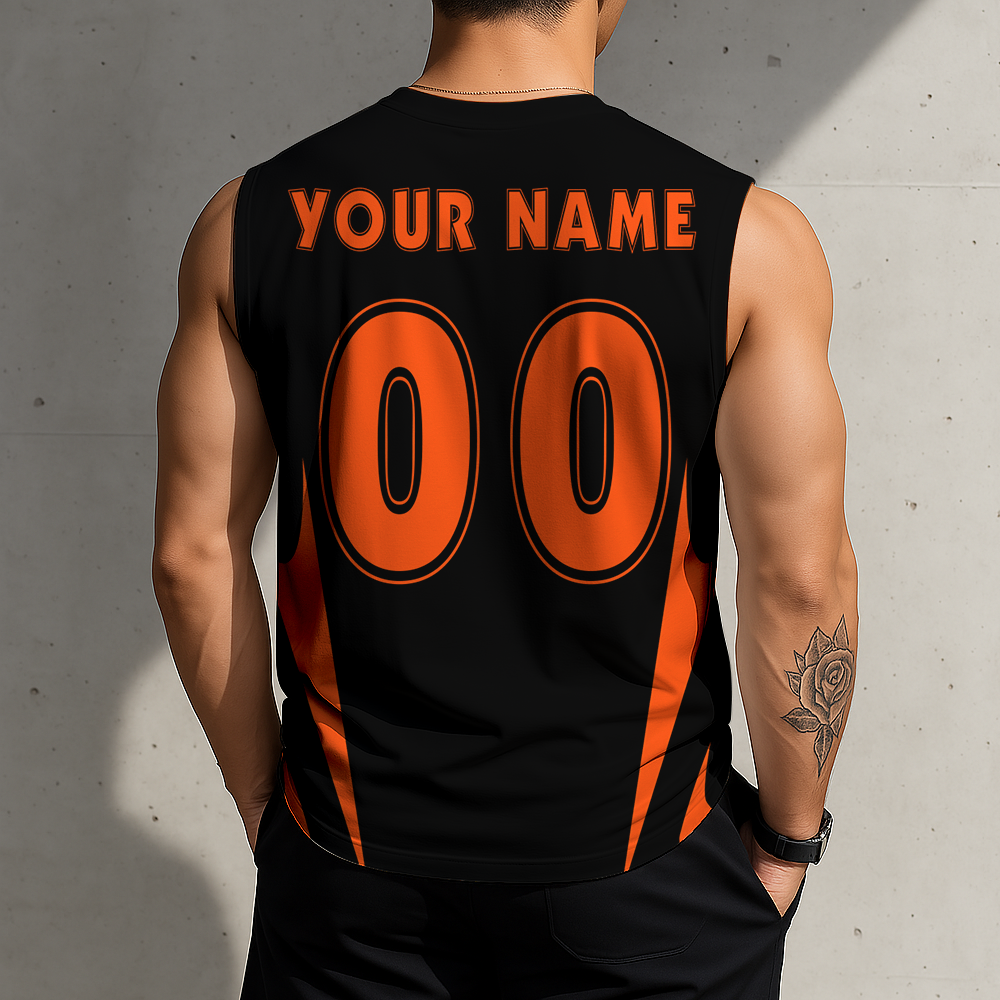 LIMITED EDITION - NEW CUSTOMIZED NFL16 CCB CINCINNATI BENGALS MEN'S GYM SHIRT