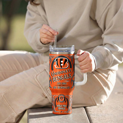LIMITED EDITION - NEW CUSTOMIZED NFL16 CCB CINCINNATI BENGALS 40OZ TUMBLER