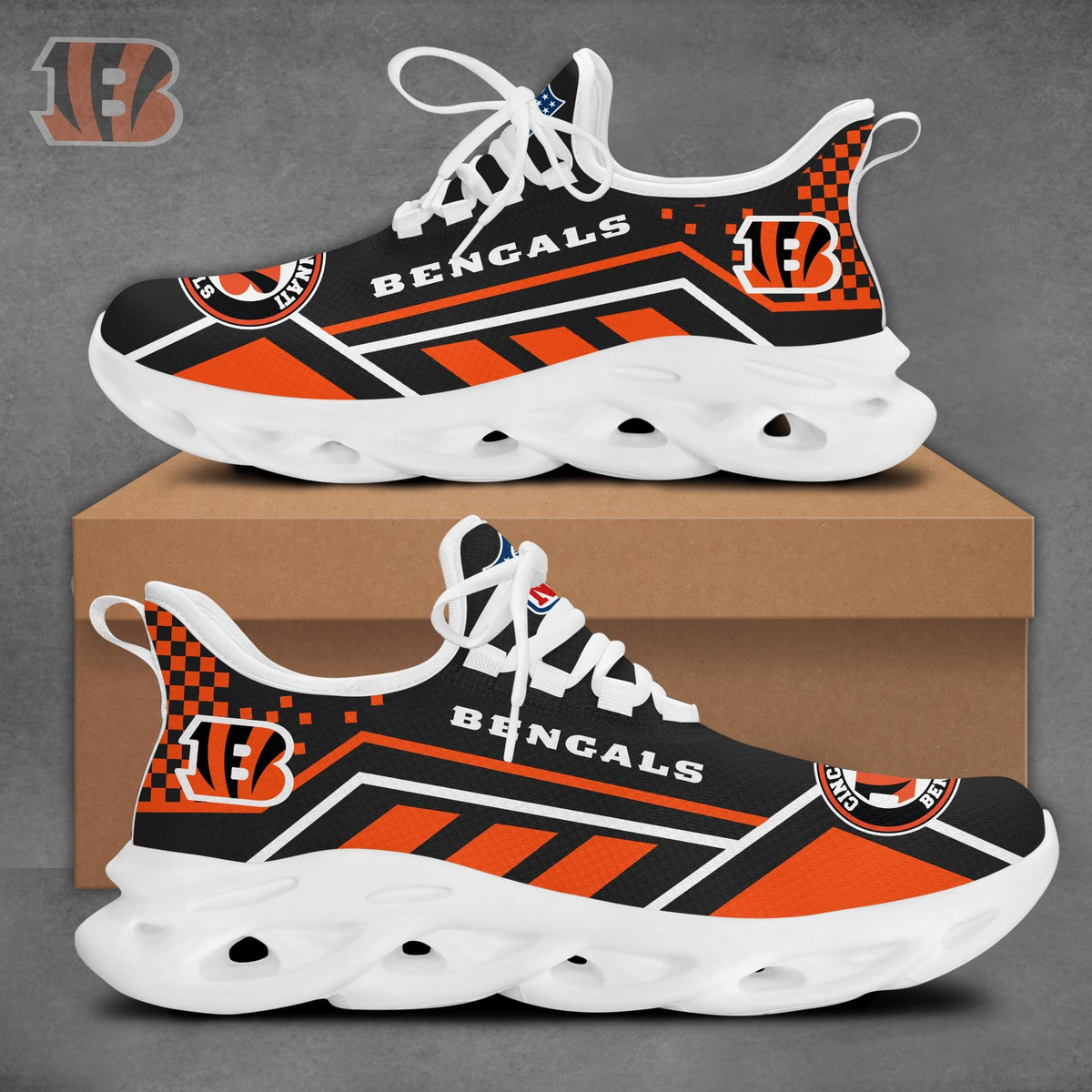 SPECIAL EDITION - NEW CUSTOMIZED NFL16 CCB CINCINNATI BENGALS MAX SOUL SHOES