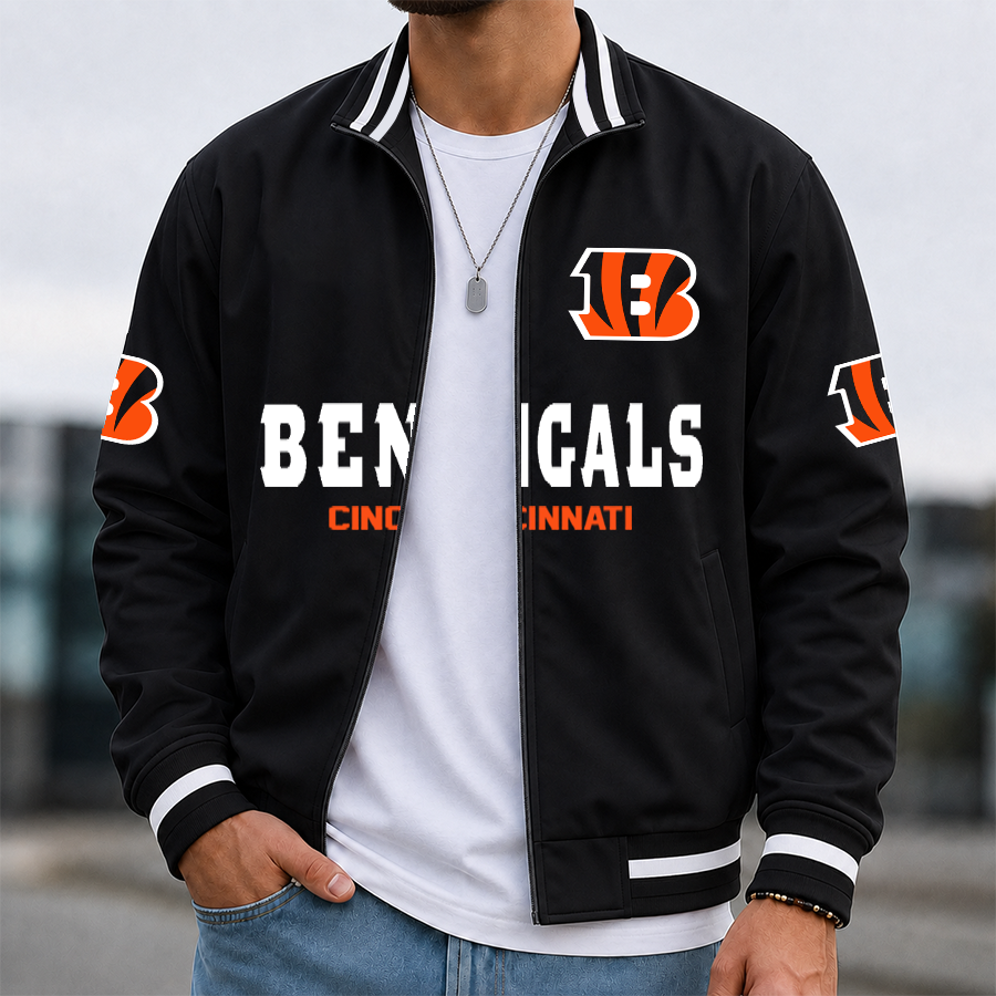 [SPECIAL OFFER] NEW CUSTOMIZED NFL16 CCB CINCINNATI BENGALS MEN'S CASUAL JACKET