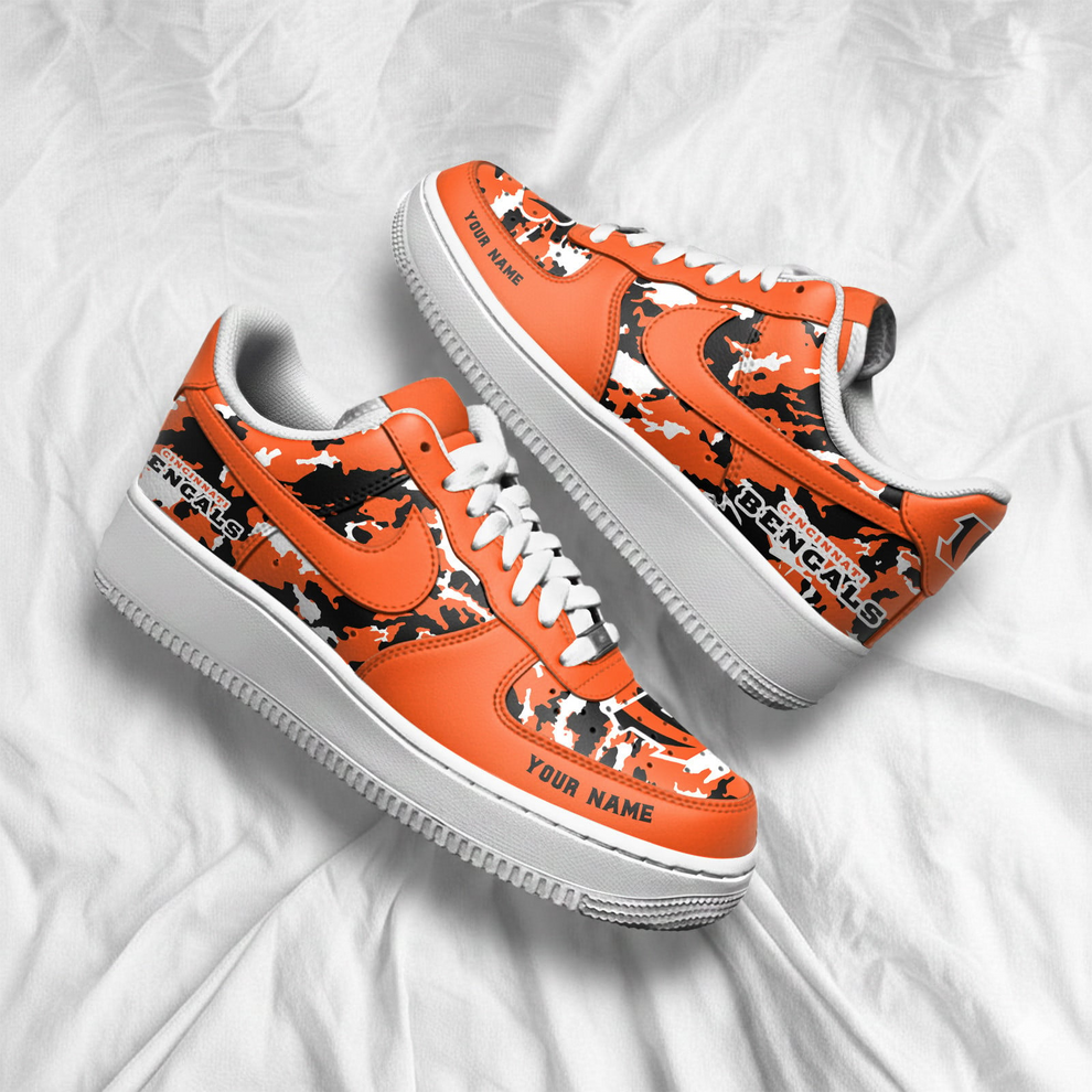 LIMITED EDITION - NEW CUSTOMIZED NFL16 CCB CINCINNATI BENGALS AF1 SNEAKERS