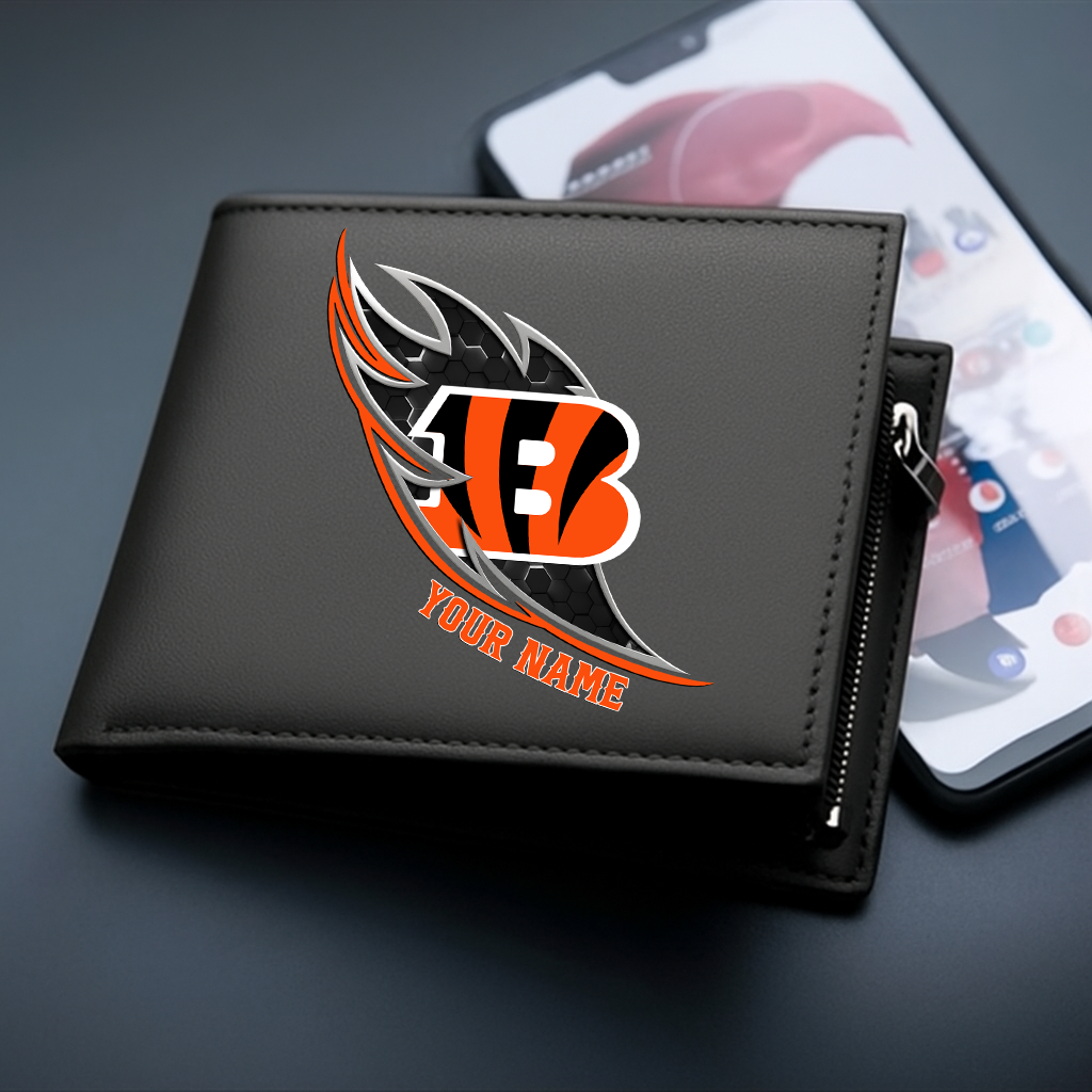 LIMITED EDITION - NEW CUSTOMIZED NFL16 CCB CINCINNATI BENGALS LEATHER WALLET