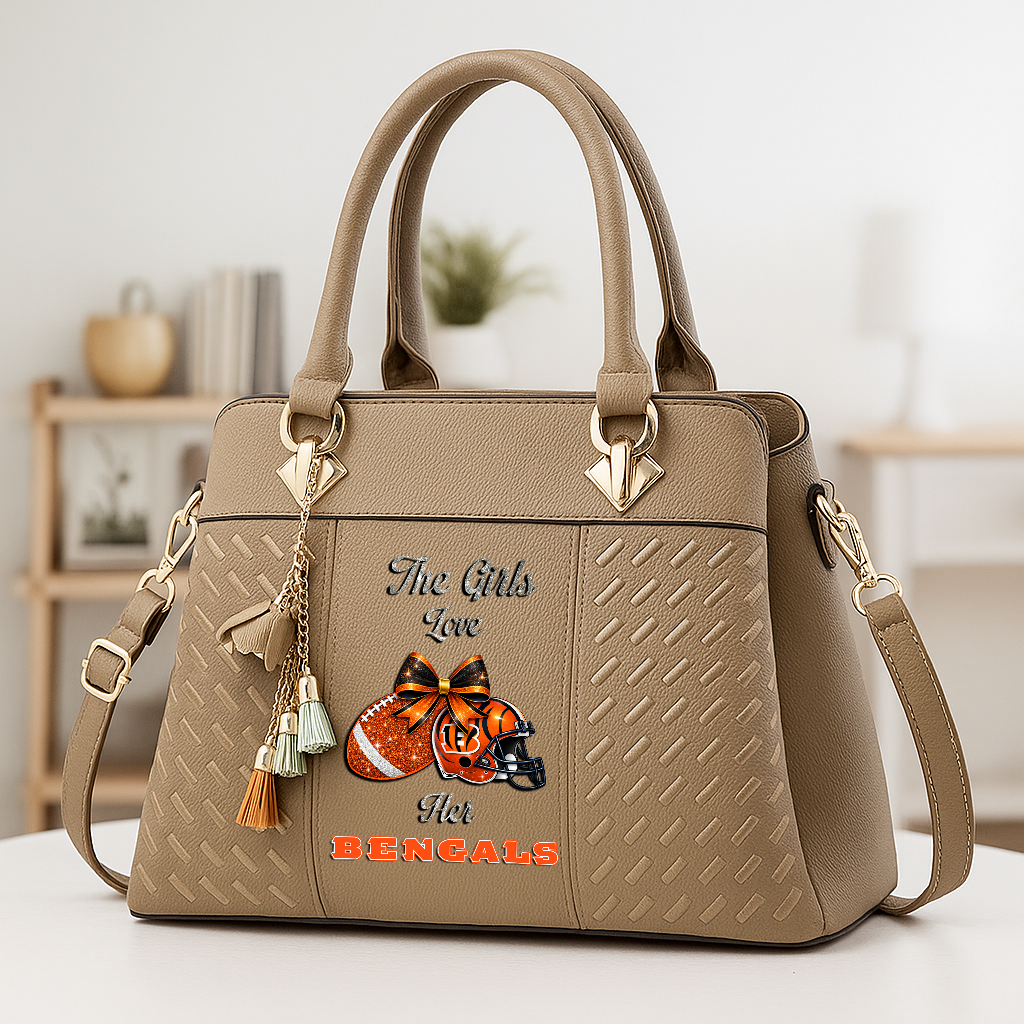LIMITED EDITION - NEW CUSTOMIZED NFL16 CCB CINCINNATI BENGALS WOMEN'S ZIP HANDBAG MULTICOLOR