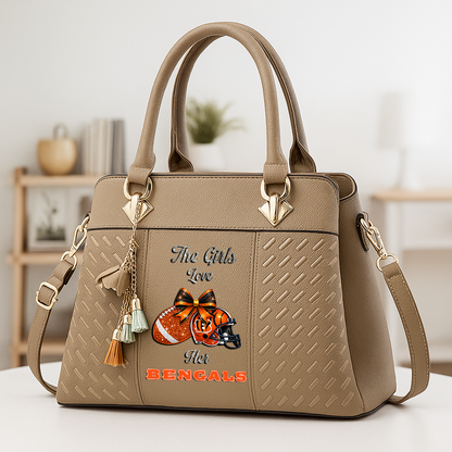 LIMITED EDITION - NEW CUSTOMIZED NFL16 CCB CINCINNATI BENGALS WOMEN'S ZIP HANDBAG MULTICOLOR