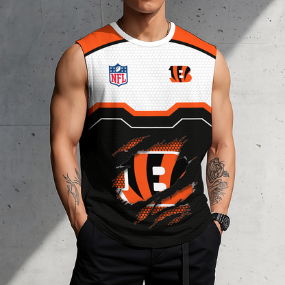 LIMITED EDITION - NEW CUSTOMIZED NFL16 CCB CINCINNATI BENGALS MEN'S GYM SHIRT