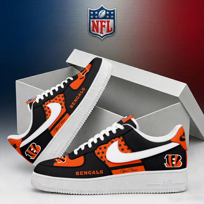 LIMITED EDITION - NEW CUSTOMIZED NFL16 CCB CINCINNATI BENGALS AF1 SHOES