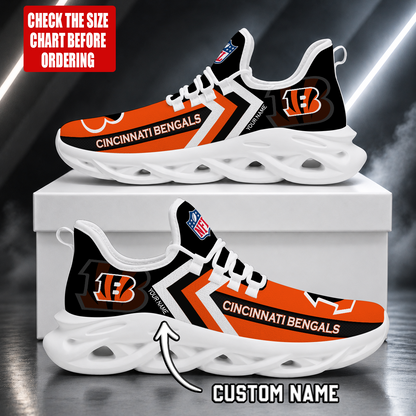 LIMITED EDITION - NEW CUSTOMIZED NFL16 CCB CINCINNATI BENGALS UNISEX MAX SOUL SHOES