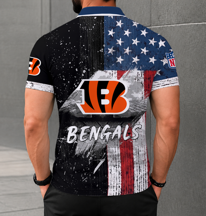 SPECIAL EDITION - NEW CUSTOMIZED NFL16 CCB CINCINNATI BENGALS POLO SHIRT