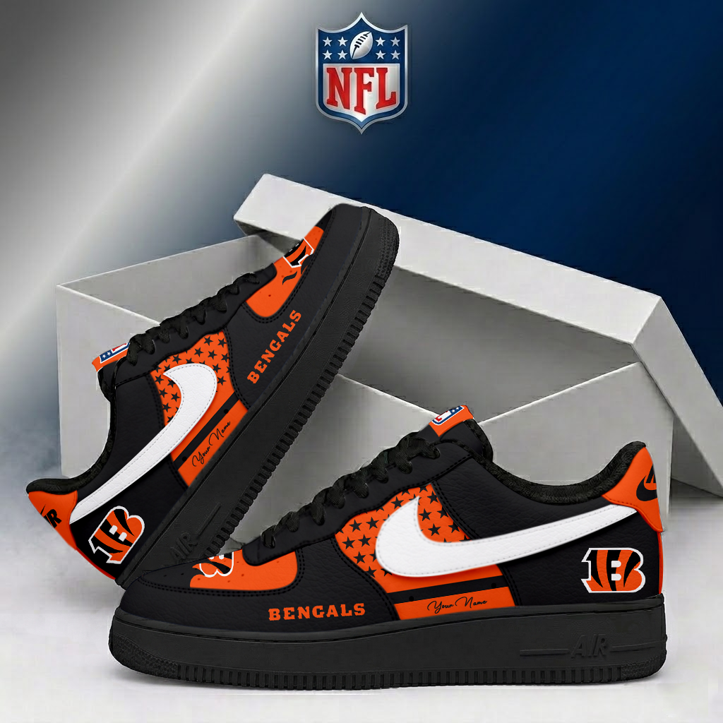 LIMITED EDITION - NEW CUSTOMIZED NFL16 CCB CINCINNATI BENGALS AF1 SHOES