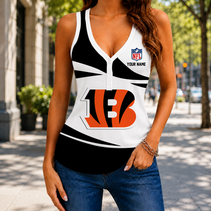 LIMITED EDITION NEW CUSTOMIZED NFL16 CCB CINCINNATI BENGALS WOMEN'S V-NECK TANK TOP