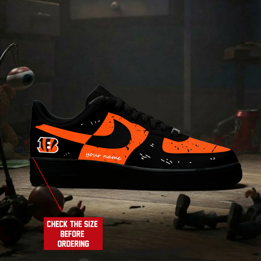 [SPECIAL OFFER] NEW CUSTOMIZED NFL16 CCB CINCINNATI BENGALS AF1 SNEAKERS
