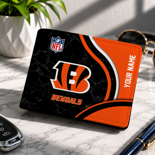 MEGA SALE - NEW CUSTOMIZED NFL16 CCB CINCINNATI BENGALS LEATHER WALLET