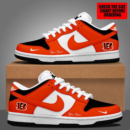 [SPECIAL OFFER] NEW CUSTOMIZED NFL16 CCB CINCINNATI BENGALS DUNK LOW SHOES