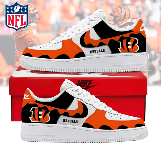 FINAL CLEARANCE - NEW CUSTOMIZED NFL16 CCB CINCINNATI BENGALS AF1 SNEAKERS