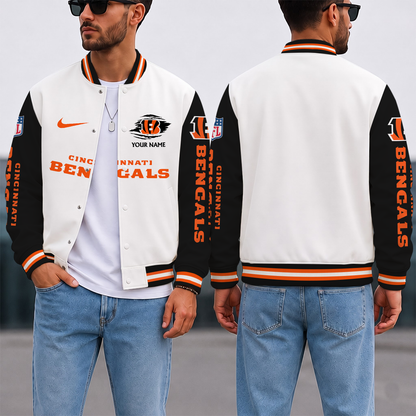 ELITE EDITION - NEW CUSTOMIZED NFL16 CCB CINCINNATI BENGALS SATIN VARSITY & BASEBALL JACKET