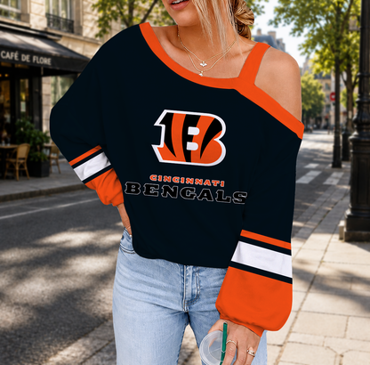 SPECIAL EDITION - NEW CUSTOMIZED NFL16 CCB CINCINNATI BENGALS DROP SHOULDER SWEATSHIRT