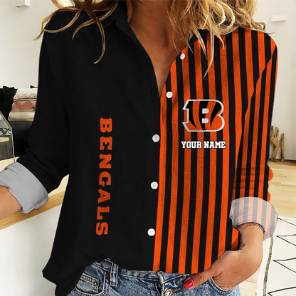 ELITE EDITION - NEW CUSTOMIZED NFL16 CCB CINCINNATI BENGALS WOMEN CASUAL SHIRT