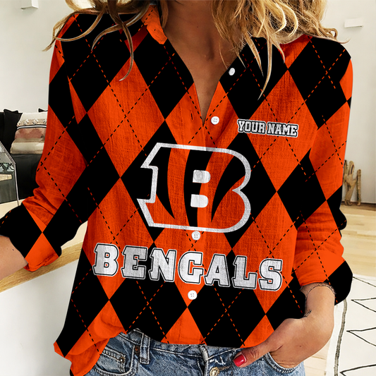 LIMITED EDITION - NEW CUSTOMIZED NFL16 CCB CINCINNATI BENGALS WOMEN CASUAL SHIRT FOR FAN