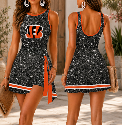 LIMITED EDITION - NEW CUSTOMIZED NFL16 CCB CINCINNATI BENGALS WOMEN'S SUMMER SKORT DRESS