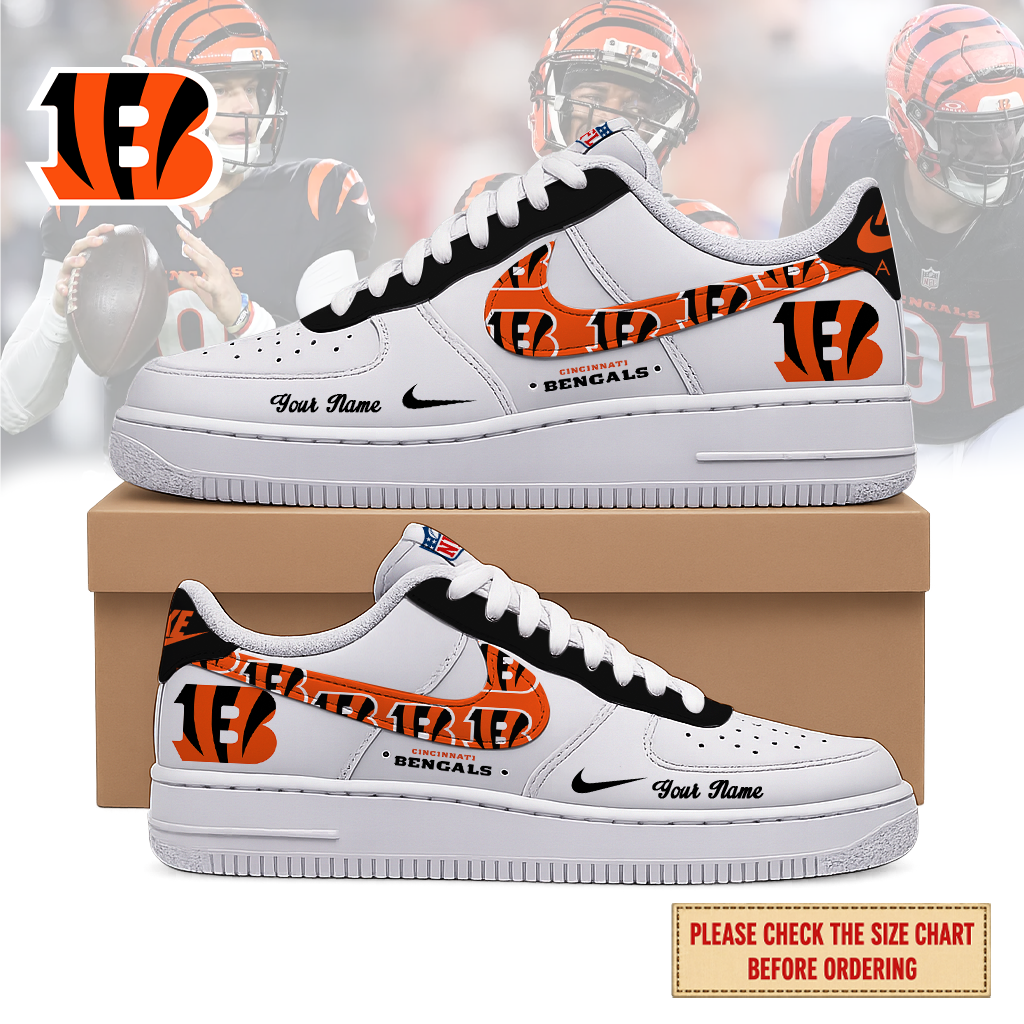 LIMITED EDITION - NEW CUSTOMIZED NFL16 CCB CINCINNATI BENGALS AF1 SHOES