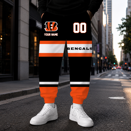 LIMITED EDITION - NEW CUSTOMIZED NFL16 CCB CINCINNATI BENGALS SWEATPANTS