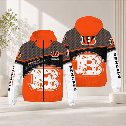 LIMITED EDITION - NEW CUSTOMIZED NFL16 CCB CINCINNATI BENGALS WINDBREAKER JACKET