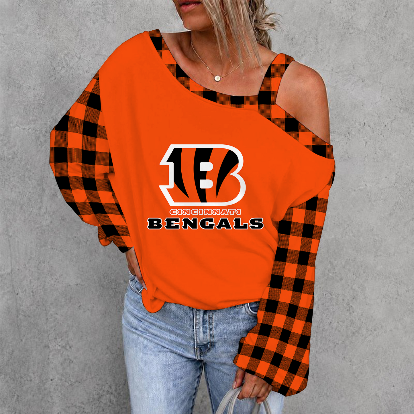 [SPECIAL OFFER] NEW CUSTOMIZED NFL16 CCB CINCINNATI BENGALS DROP SHOULDER SWEATSHIRT