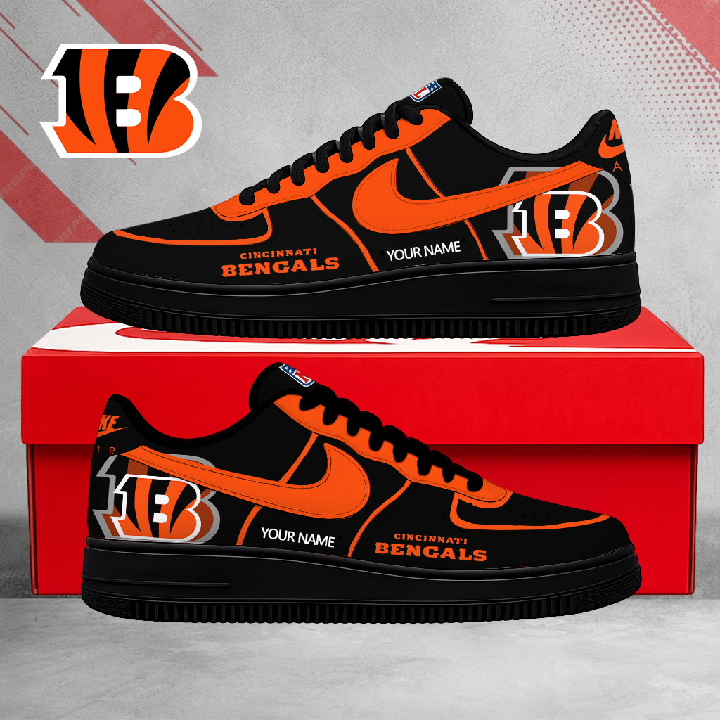 SPECIAL EDITION - NEW CUSTOMIZED NFL16 CCB CINCINNATI BENGALS AF1 SHOES