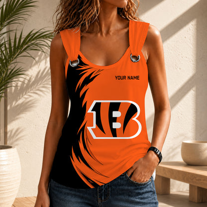 LIMITED EDITION - NEW CUSTOMIZED NFL16 CCB CINCINNATI BENGALS O-RING SHOULDER TANK TOP