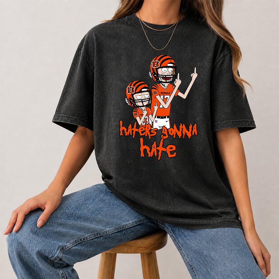 [SPECIAL OFFER] NEW CUSTOMIZED NFL16 CCB CINCINNATI BENGALS FUNNY MULTICOLOR WASHED TEE