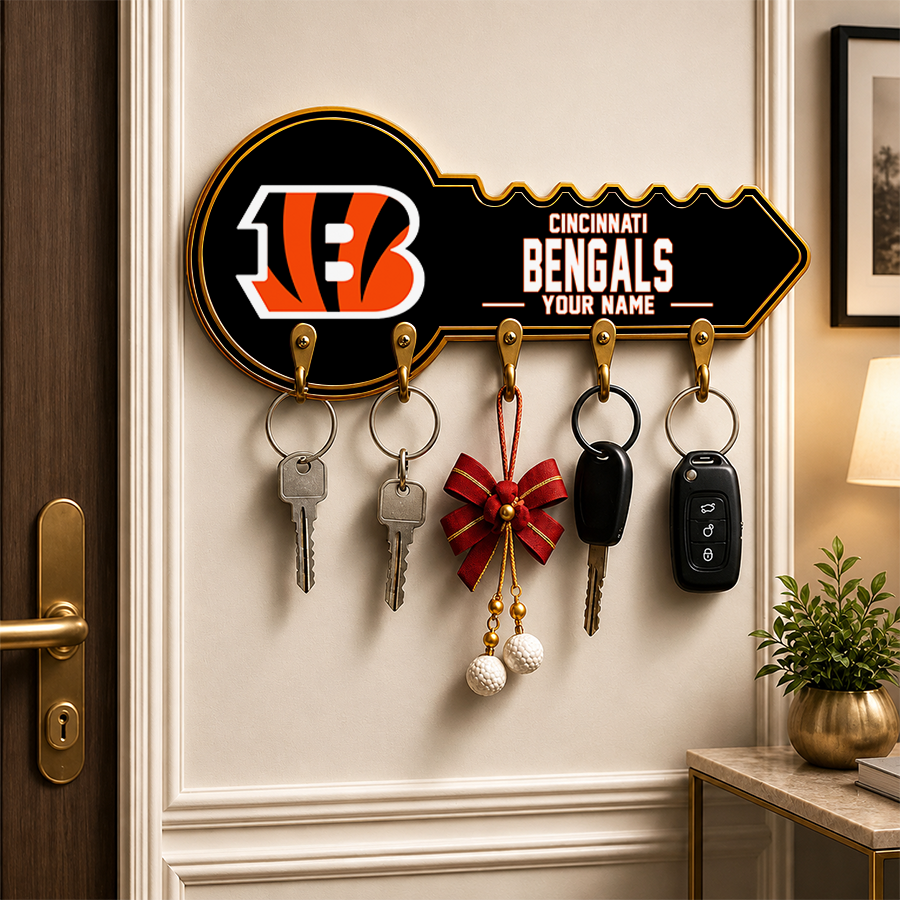 [SPECIAL OFFER] NEW CUSTOMIZED NFL16 CCB CINCINNATI BENGALS WALL KEY HOLDER FOR HOME