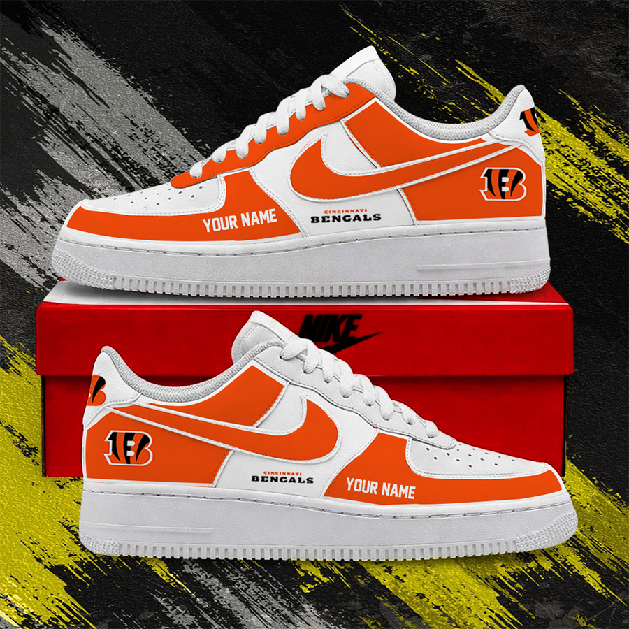 LIMITED EDITION - NEW CUSTOMIZED NFL16 CCB CINCINNATI BENGALS AF1 SHOES