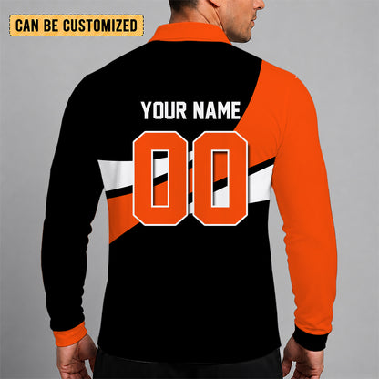 [SPECIAL OFFER] NEW CUSTOMIZED NFL16 CCB CINCINNATI BENGALS LONG SLEEVE POLO SHIRT
