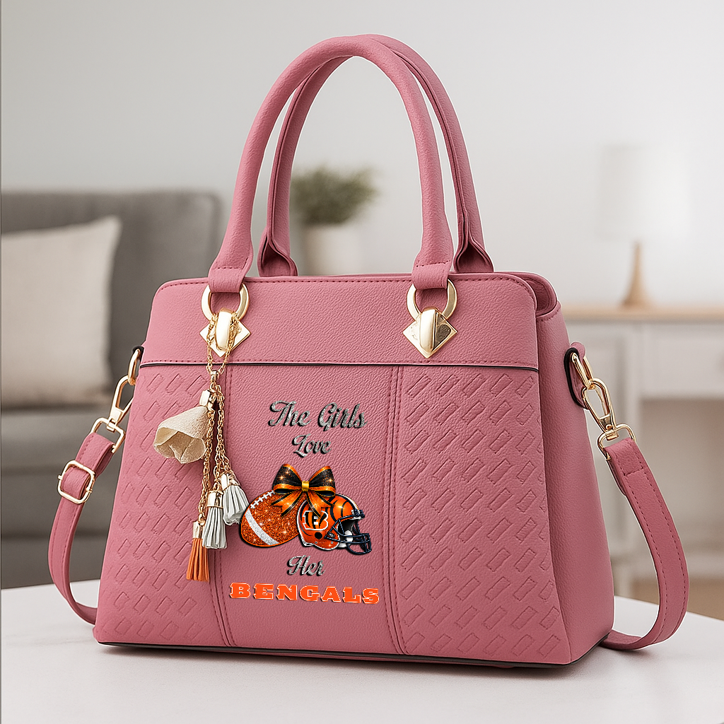 LIMITED EDITION - NEW CUSTOMIZED NFL16 CCB CINCINNATI BENGALS WOMEN'S ZIP HANDBAG MULTICOLOR
