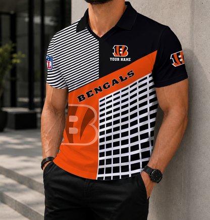 LIMITED EDITION - NEW CUSTOMIZED NFL16 CCB CINCINNATI BENGALS POLO SHIRT