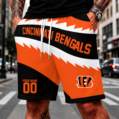 [SPECIAL OFFER] NEW CUSTOMIZED NFL16 CCB CINCINNATI BENGALS SHORT PANTS