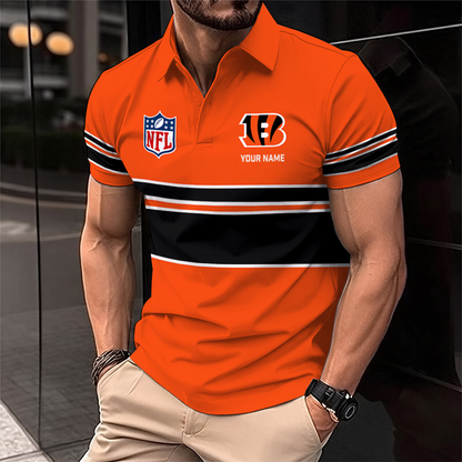 [SPECIAL OFFER] NEW CUSTOMIZED NFL16 CCB CINCINNATI BENGALS POLO SHIRT