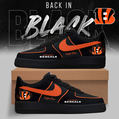 LIMITED EDITION - NEW CUSTOMIZED NFL16 CCB CINCINNATI BENGALS AF1 SNEAKERS