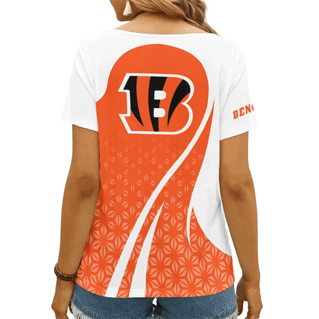 LIMITED EDITION - NEW CUSTOMIZED NFL16 CCB CINCINNATI BENGALS V-NECK FEMALE SHIRT