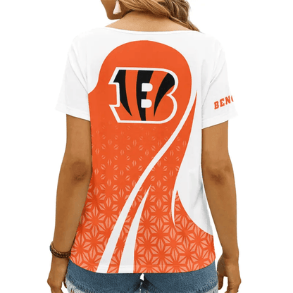 LIMITED EDITION - NEW CUSTOMIZED NFL16 CCB CINCINNATI BENGALS V-NECK FEMALE SHIRT
